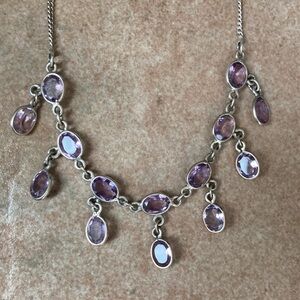 Delicate Amethyst Colored Crystal Necklace